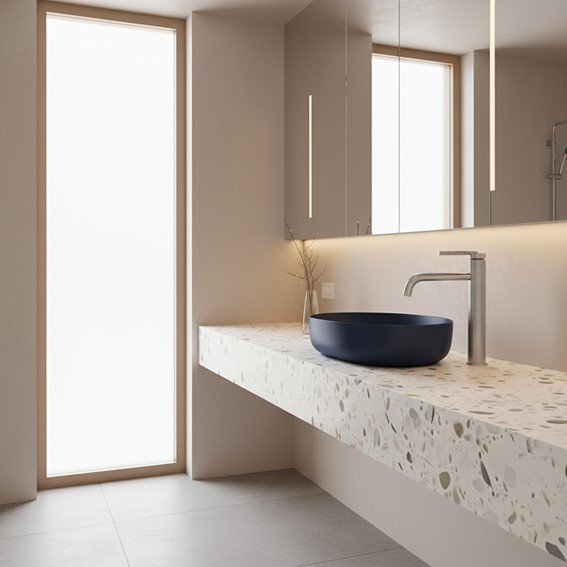 Bateria Umywalkowa Wysoka ARGON Nikiel Szczotkowany