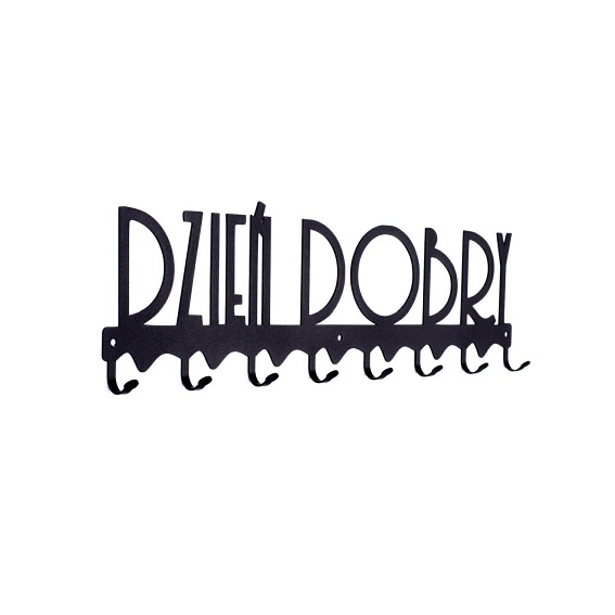 Wieszak Ścienny Dzień Dobry 02 4x60x18 Czarny