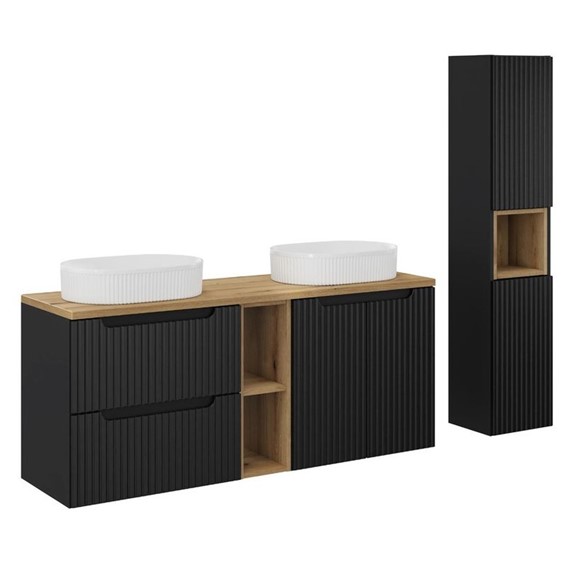 Zestaw Meblowy BEYOND 140cm Dąb Coast Evoke/Czarny Mat