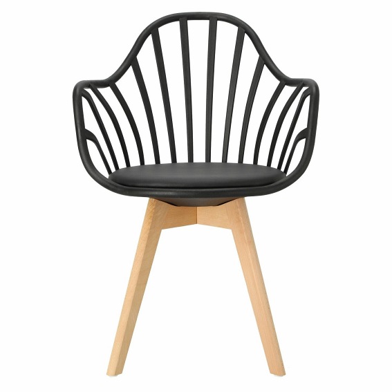 Krzesło z Podłokietnikami Sirena 57x58x84 Czarny