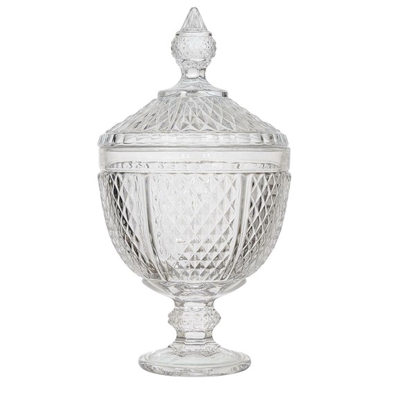 Szklana Bomboniera DIAMOND 31cm Transparentny