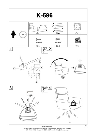 Krzesło K596 CS Beżowy/Kaszmirowy