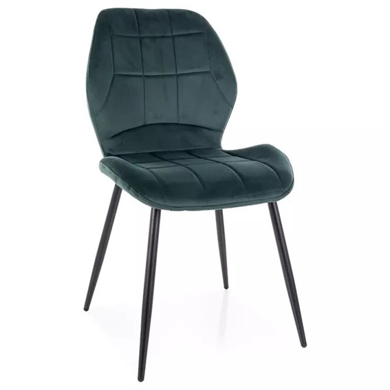 Krzesło JAKE Velvet Zielony/Czarny Mat