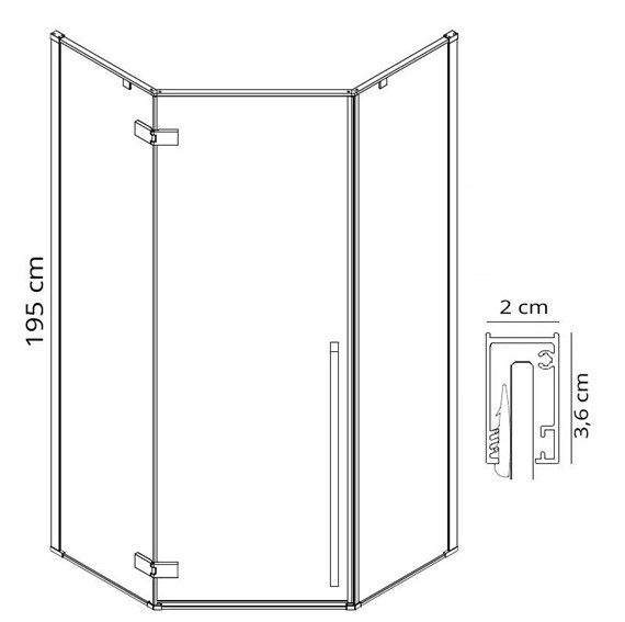 Kabina Prysznicowa DIAMOND 100x100 Złoty