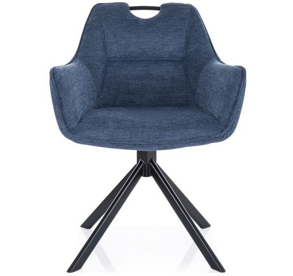 Krzesło REMO Brego Czarny Mat/Granatowy 86