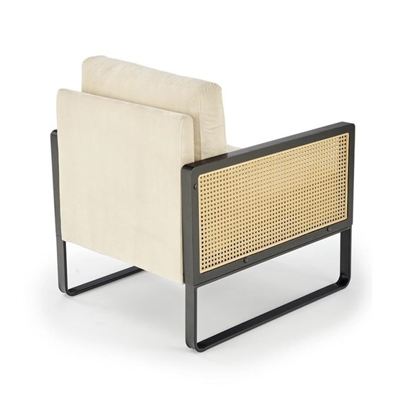 Fotel Wypoczynkowy ILARIO Czarny/Beżowy