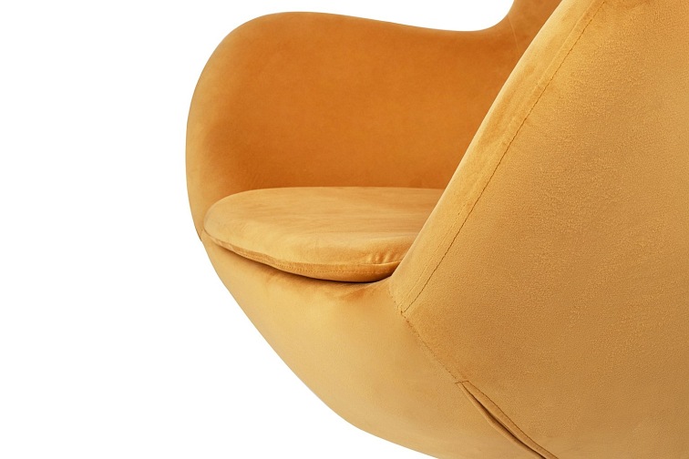 Fotel EGG Szeroki Velvet Musztardowy