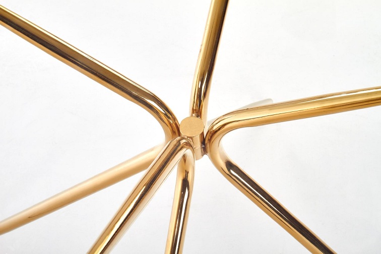 Stół Okrągły RONDO fi110 Bezbarwny/Złoty