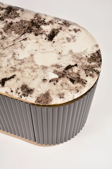 Komoda RTV STILIG ST916 Grafitowy/Złoty