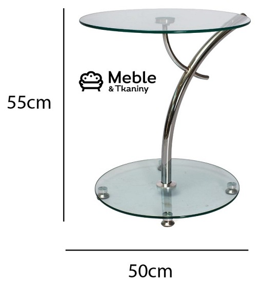 Ława MUNA fi50 Transparentny/Chrom