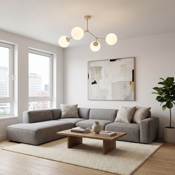 Lampa Sufitowa SPACE 4 Beżowy/Opal