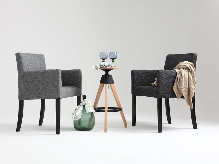 Fotel Wilton Arms 84 60x61x84 Stalowy/Naturalny