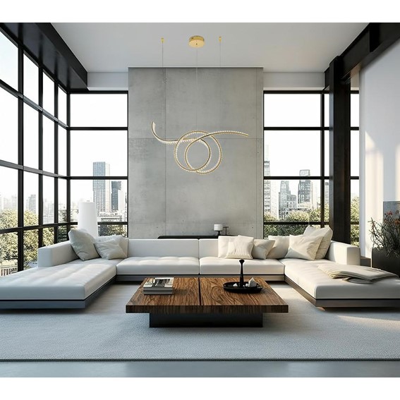 Lampa Wisząca WAVE 120 Złoty/Transparentny