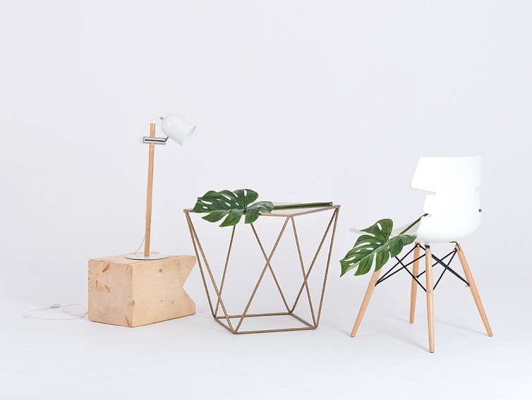 Stolik Daryl Metal  55x55x55 Złoty