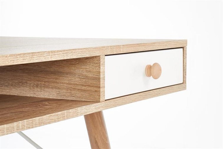 Biurko B34 BIS Dąb Sonoma/Biały