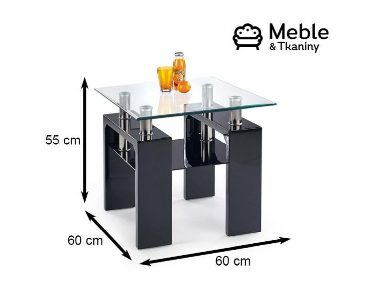 Ława DIANA H KWADRAT Czarny Lakierowana