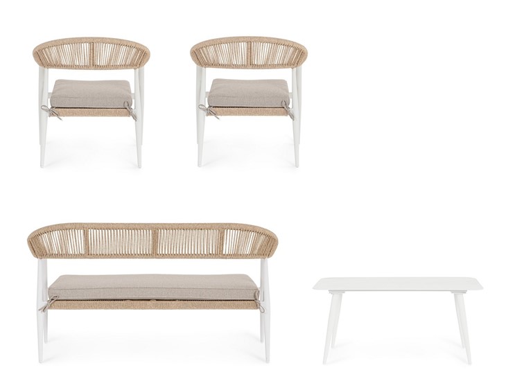 Zestaw Ogrodowych JANDIA Biały/Beż