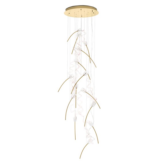 Lampa Wisząca TULIPPE 14 DISC Złoty