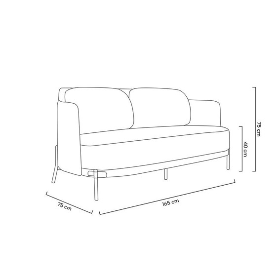 Sofa VENICE Czarny/Biały/Złoty