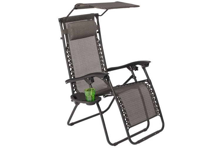 Leżak Ogrodowy z Daszkiem Zero Gravity Aruba Grafit