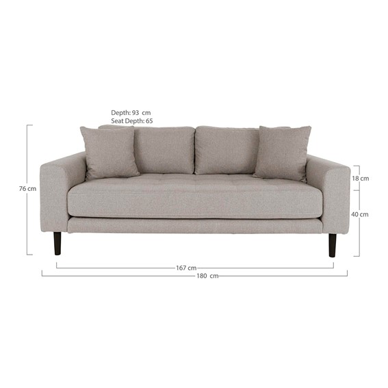 Sofa Trzyosobowa LIDO Beżowy/Czarny