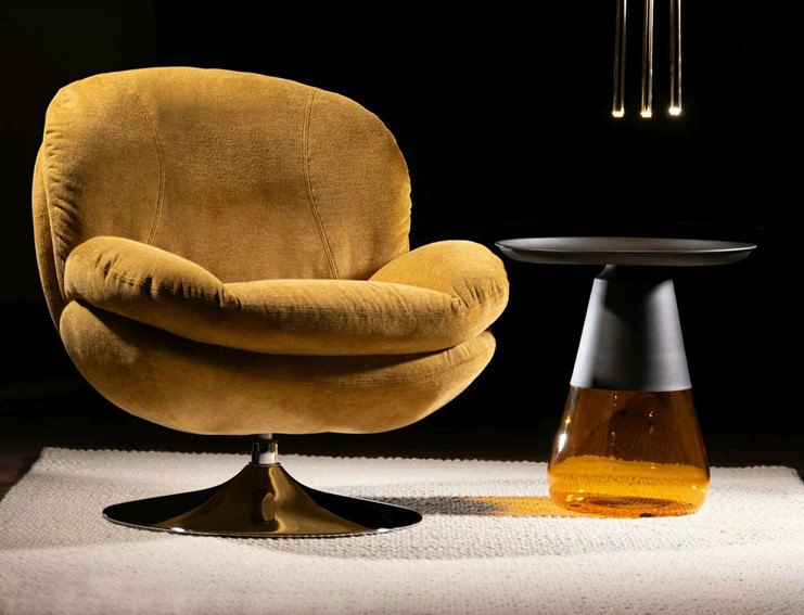 Fotel BRIGITTE Brego Curry/Chrom