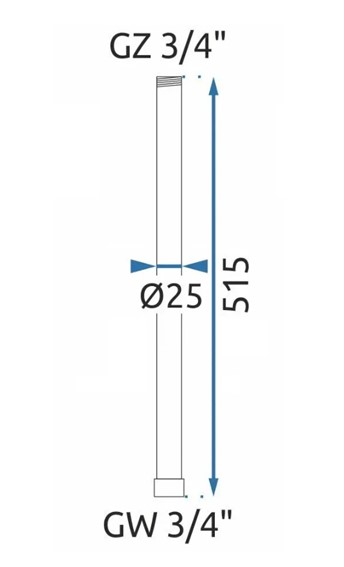 Przedłużka Do Zestawu Wannowo-Prysznicowego 50cm Czarny