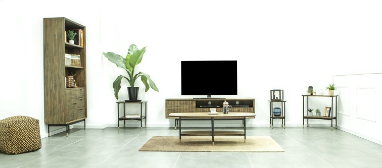 Ława Maze L06 60x120x40 Czarny/Brązowy