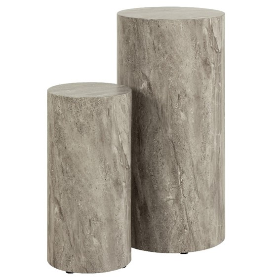 Zestaw 2 Stolików DICE Fi34cm Szary