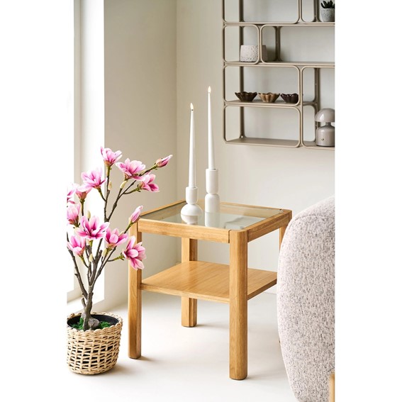 Stolik Kawowy LOURMARIN 40x40cm Dąb Naturalny
