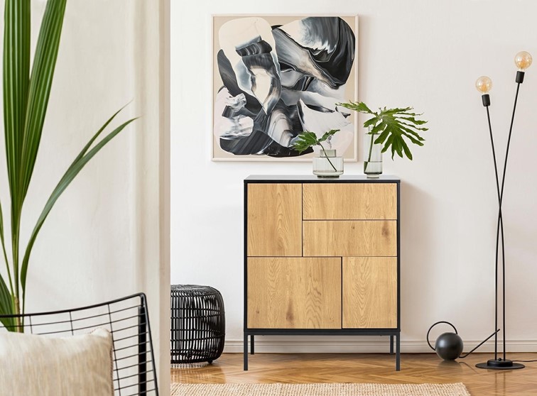 Komoda SEAFORD III Czarny Dąb Naturalny