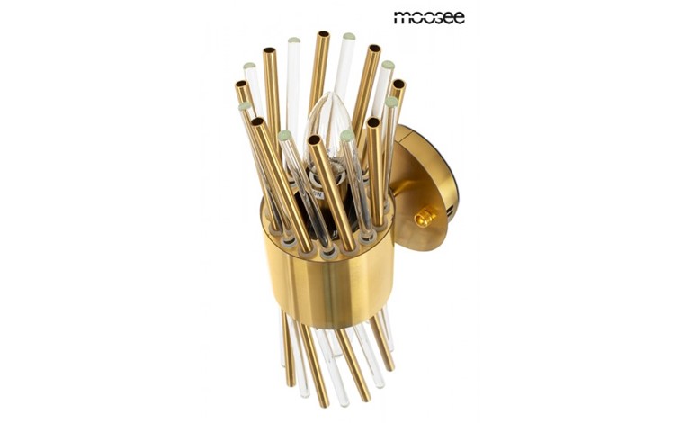 Lampa Ścienna LORENZO Złoty/Transparentny