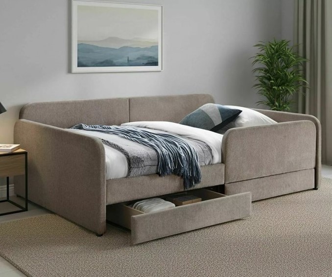 Łóżko AMELIA Raven 120x200cm Ciemny Beż