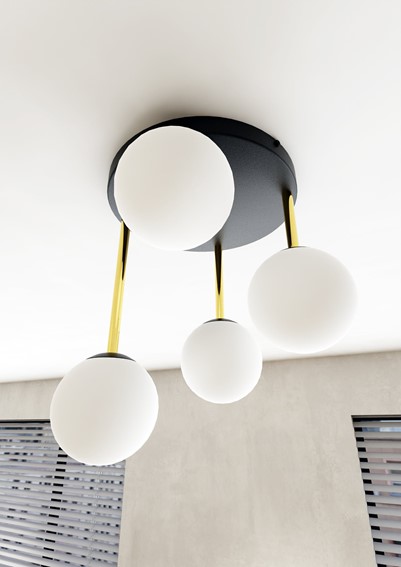 Lampa Sufitowa DOLCE 4 Czarny/Opal