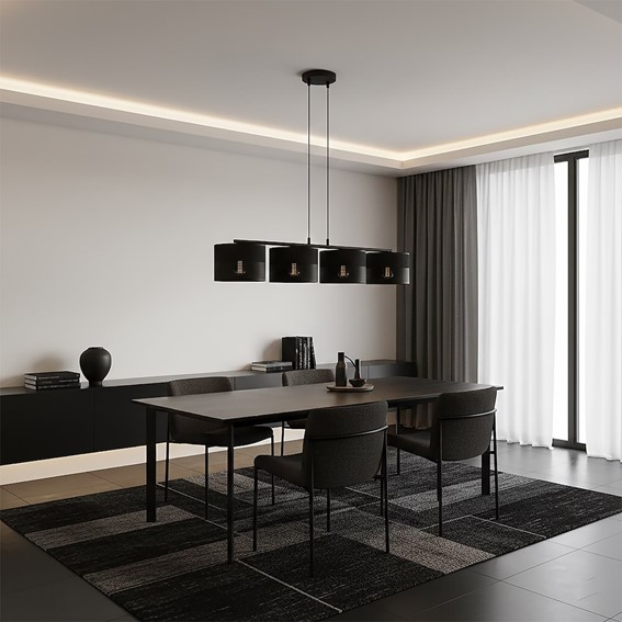 Lampa Wisząca KARBON 4 Czarny