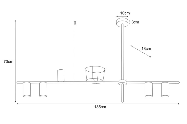 Lampa Wisząca ROCCO K-4757 z Kwietnikiem Czarny