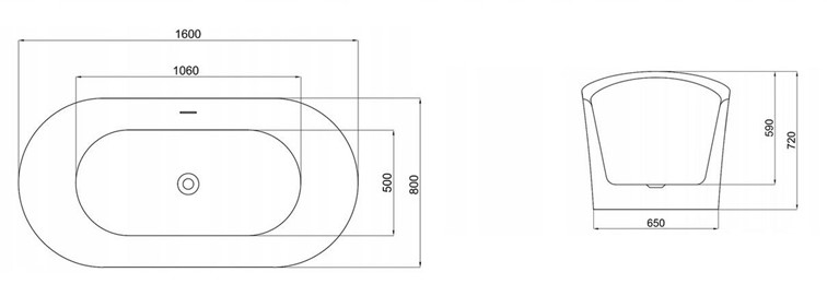 Wanna Wolnostojąca FERRANO 160 Biały