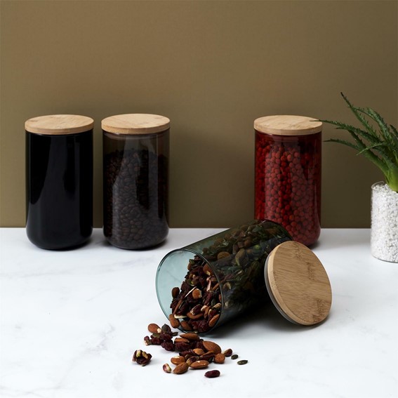 Pojemnik Szklany z Pokrywką 1l Szary