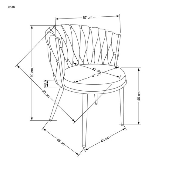 Krzesło K516 Czarny/Popielaty