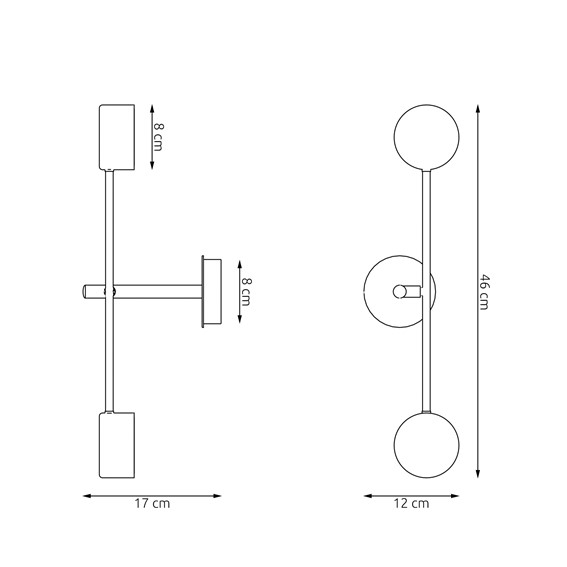 Kinkiet NATSU K1 Czarny