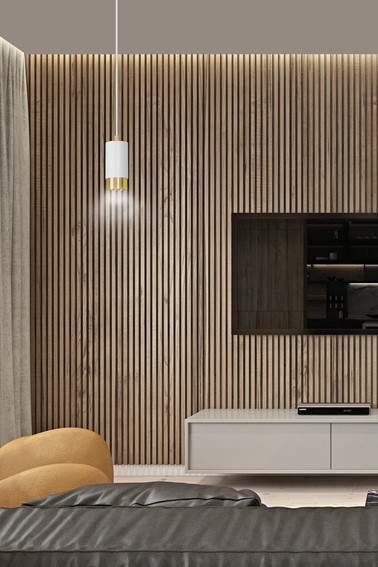 Lampa Wisząca FUMIKO 1 Biały/Złoty