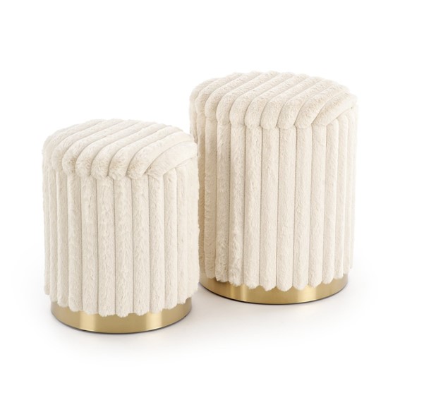 Zestaw 2 Puf FIDO Kremowy