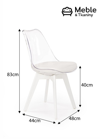 Krzesło K245 Bezbarwny/Biały