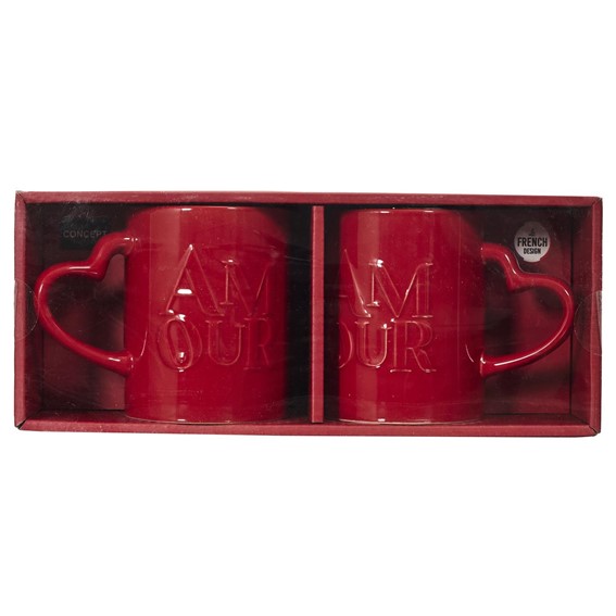 Zestaw 2 Kubków AMOUR Czerwony