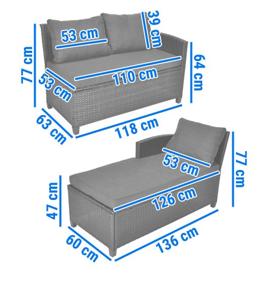 Zestaw Ogrodowy SZTOKHOLM RELAX Szary