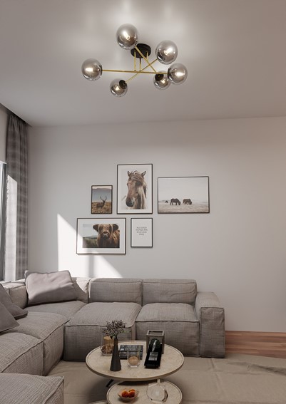 Lampa Sufitowa MAGNUM 6 Czarny/Grafitowy