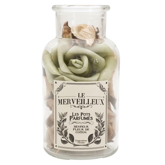 Szklany Słój 16cm z Pot Pourri Zielony