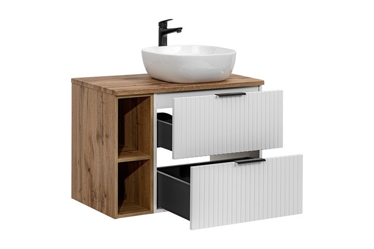 Zestaw Mebli Łazienkowych ADW B UN 6252 81-01 80cm Biały/Dąb