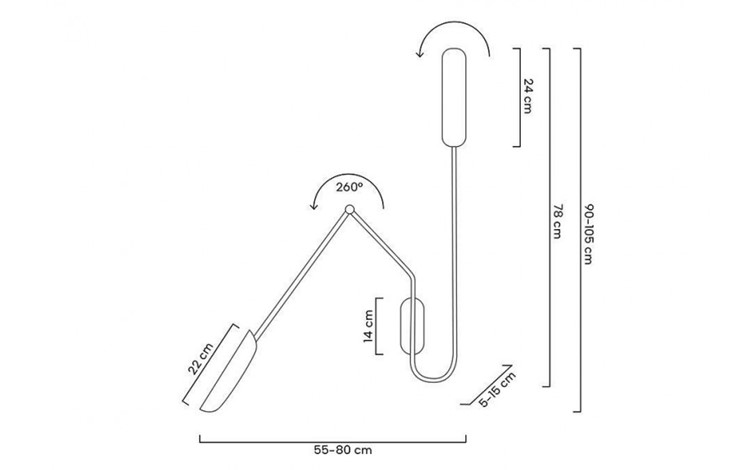 Lampa Ścienna TENTA Czarny