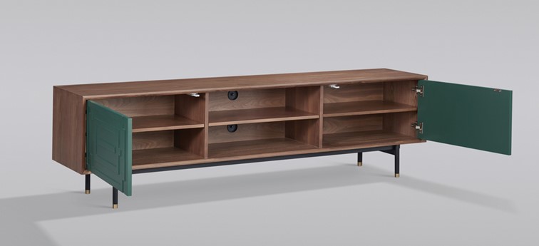 Komoda RTV STILIG ST153 Zielony/Orzech